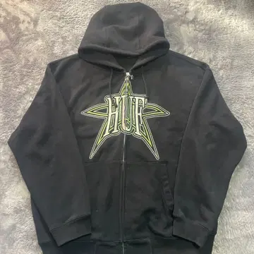 HUF 별 모양 로고 풀 집업 후드티