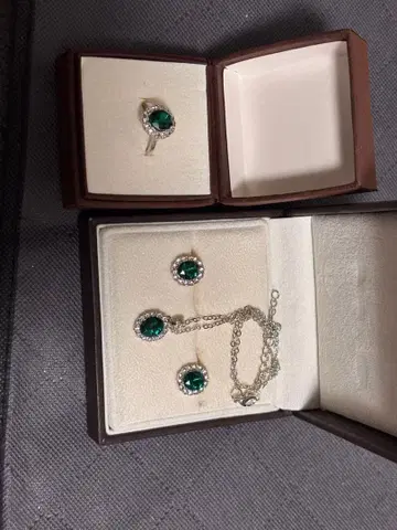 에메랄드 실버 주얼리 세트