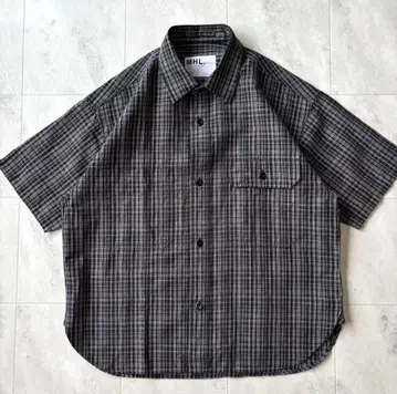 22년제 마가렛호웰 린넨 혼방 박스 체크 셔츠 M