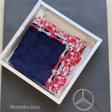 새상품 긴자와 레이스 벤츠 콜라보 손수건 네이비