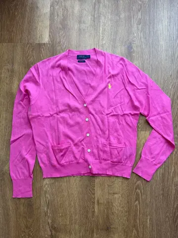 랄프 로렌 긴팔 가디건 핑크