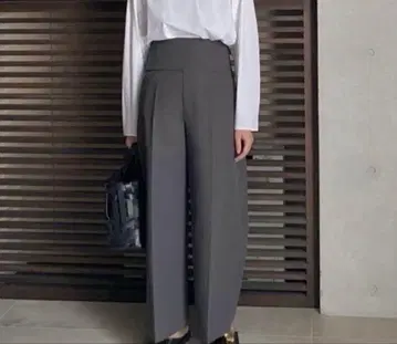 LOHEN 로헨 와이드 벨트 스트레이트 팬츠 그레이 36