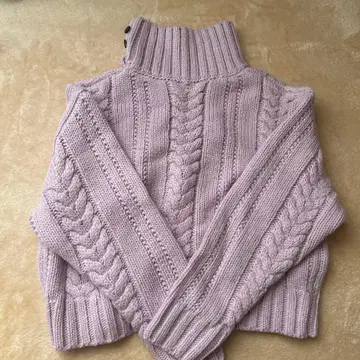 핑크 터틀넥 스웨터 38