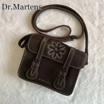 레어 새상품급 닥터마틴 가죽 미니 숄더백 브라운 플라워