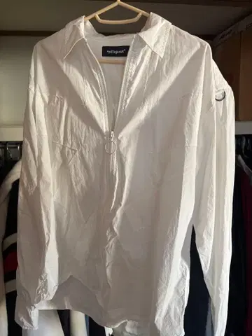 projectR 화이트 집업 셔츠