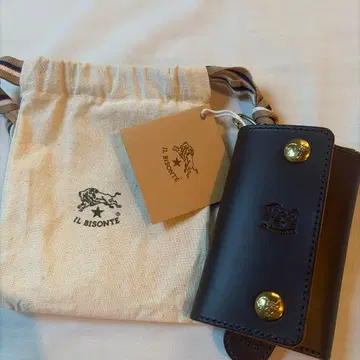 미사용 IL BISONTE 일비종떼 키케이스 가죽 천연 가죽 브라운