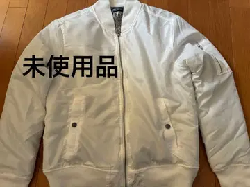 미사용품 M 화이트 블루종 점퍼 실버 반짝이