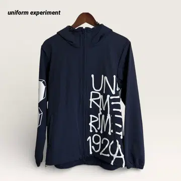 uniform experiment 빅 로고 프린트 후디드 자켓