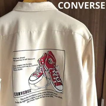 [ 새상품급 ] CONVERSE 컨버스 백 프린트 폴리에스테르 셔츠