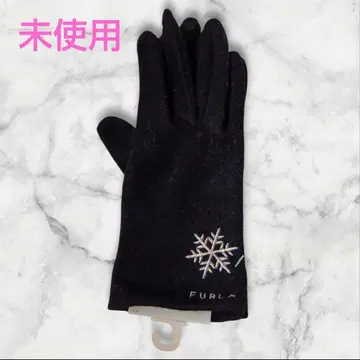 FURLA 블랙 장갑 블랙 눈꽃 자수 상품 설명 필독
