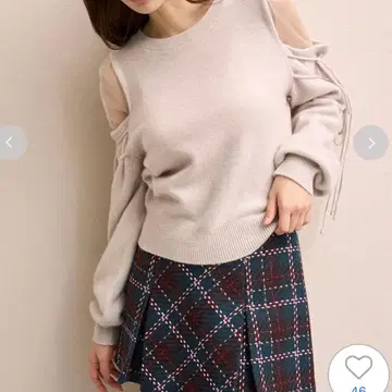 스나이델 시스루 숄더 니트 풀오버