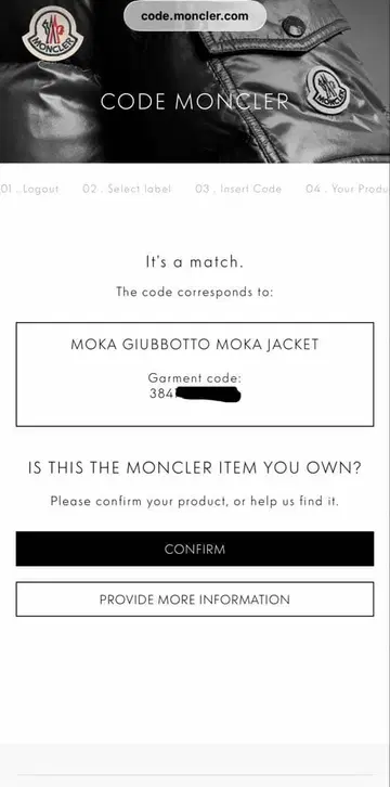 정품 MONCLER MOKA GIUBBOTTO 다운 자켓
