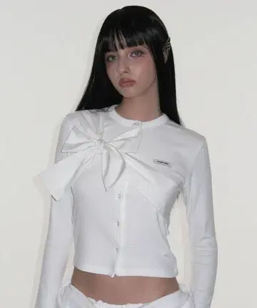 CRANK 리본 타이 니트 가디건