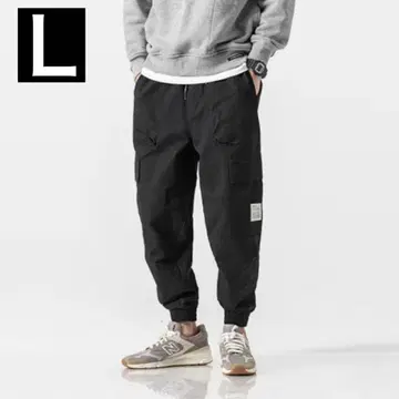 카고 팬츠 재규어 팬츠 워크 팬츠 스트릿 블랙 L 사이즈 2