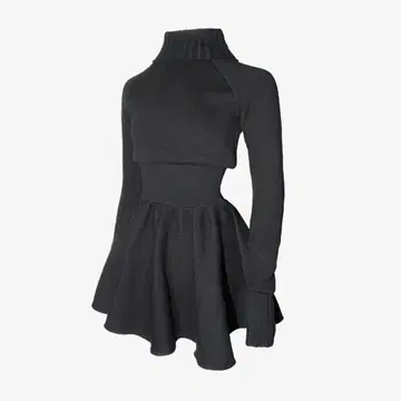 S structured flare knit dress