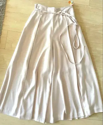 핑크 베이지 와이드 플레어 팬츠