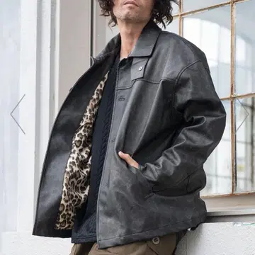 CAMBIO 레더라이크 하프 코트 자켓