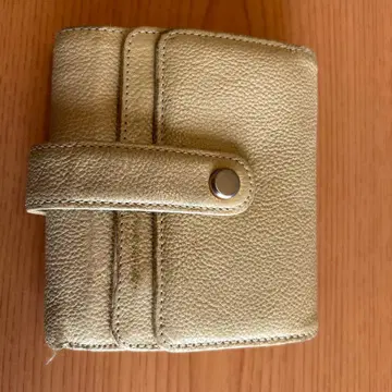 골드 3단 폴더형 지갑 합성 피혁
