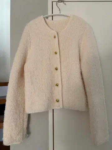 노카라 보아 자켓 화이트 베이지