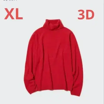 유니클로 3D 캐시미어 100% 터틀넥 빨간색 XL 여성용