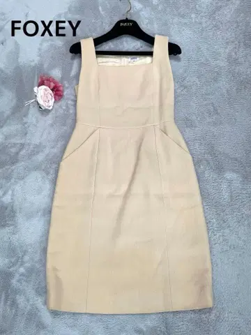 [ FOXEY ] 폭시 슬리브리스 타이트 원피스 베이지 사이즈 38