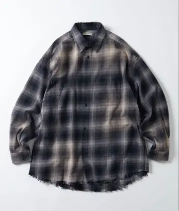 FREAK'S STORE 옴브레 체크 플란넬 셔츠 블랙 계열 긴팔 셔츠
