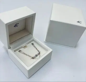 4C 실버 체인 팔찌 박스 포함