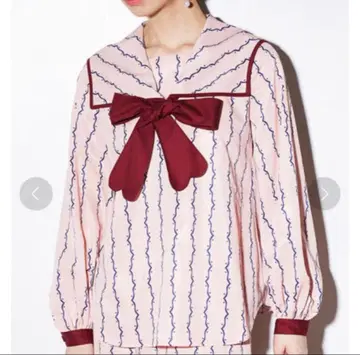 [ 새상품 ] PAMEO POSE sleep waves 블라우스 핑크