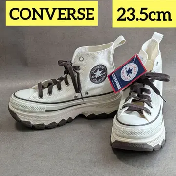 새상품 컨버스 하이컷 스니커즈 크림 브라운 23.5 여성용