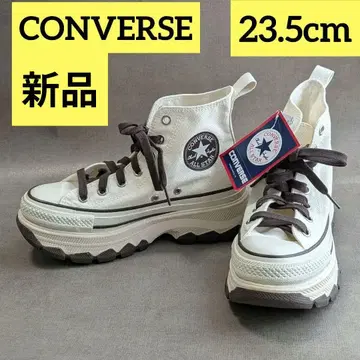 새상품 컨버스 하이컷 스니커즈 크림 브라운 23.5 여성용