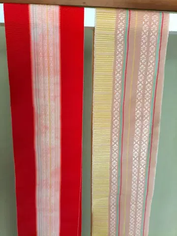 순수 실크 이타지메 2개 세트 기모노용 오비