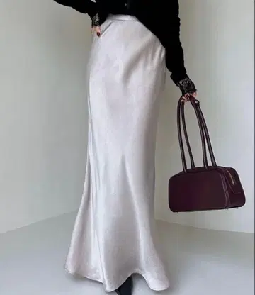 anuans 큐프라 새틴 내로우 스커트