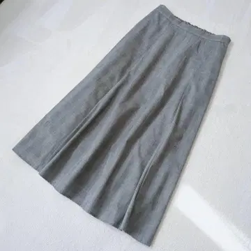 플레어 스커트 롱 기장 그랑 체크 무늬 심플 오피스 캐주얼 F