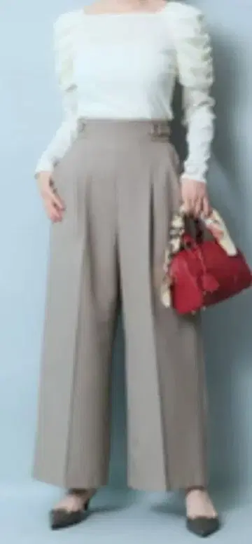 JUSGLITTY 와이드 팬츠 모카