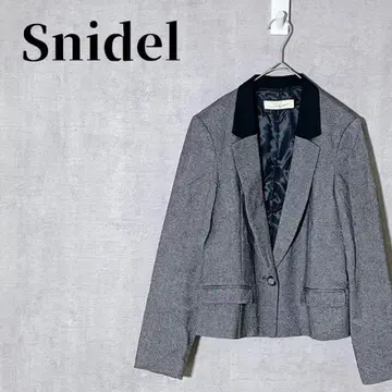 스나이델 옷깃 새틴 테일러드 자켓 바이컬러 포멀 그레이 M