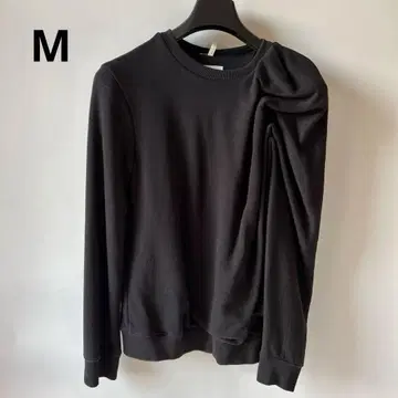 DRIES VAN NOTEN 블랙 드레이프 맨투맨