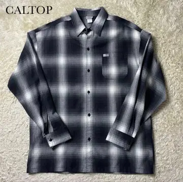 새상품급 칼탑 옴브레 체크 셔츠 블랙 서해안 미국제 XL