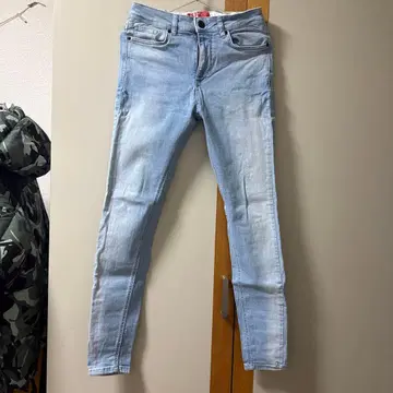 11Degrees 청바지 미드 블루 워시 스트레치 데님