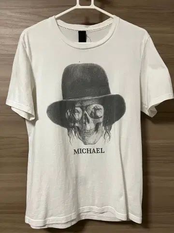 bias 바이어스 마이클 MICHAEL 스컬 디자인 T셔츠 화이트