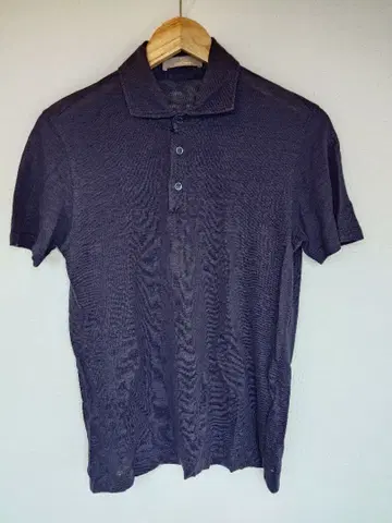 cruciani 네이비 린넨 피케 셔츠 46 크루치아니