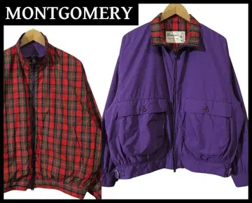 몽고메리 안감 타탄 체크 리버서블 드리즐러 자켓 보라색 M