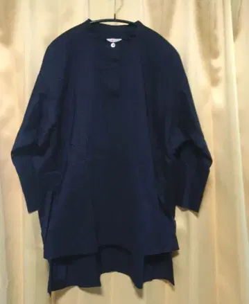 nousnou 누스노우 네이비 밴드 카라 오버 셔츠