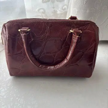 훌라 브라운 가죽 엠보 미니 백