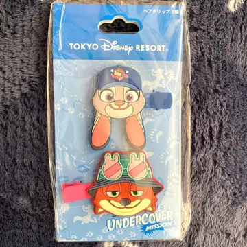 도쿄 디즈니 리조트 헤어 클립 2개 세트 주토피아 닉 & 주디