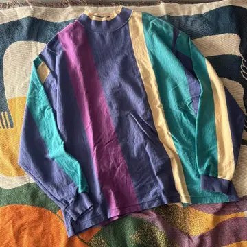 90s Lands'End colorful mock neck shirt