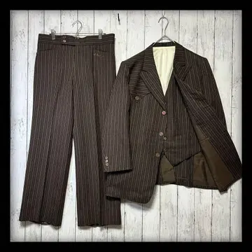 [DORMEUIL 쓰리피스 수트 셋업] 브라운 빈티지 M