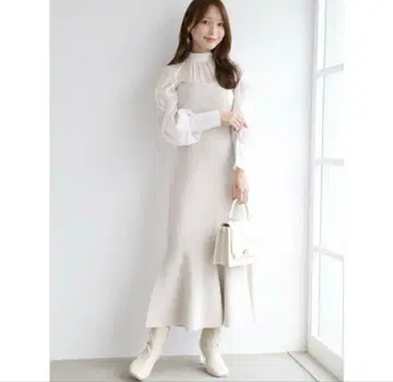 새상품 머큐리 듀오 백리본 뷔스티에 니트 도킹 원피스