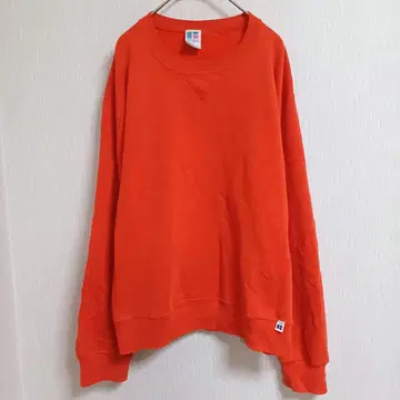 90s USA제 러셀 무지 맨투맨 플레인 오렌지 M 앞V