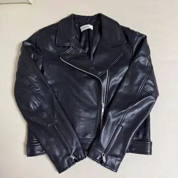 SNIDEL 블랙 가죽 라이더 자켓