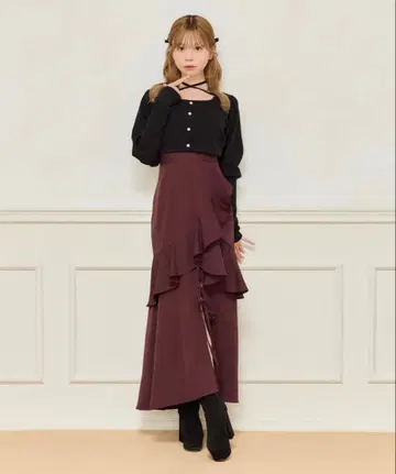 레이스업 리본 스커트 apres jour XL